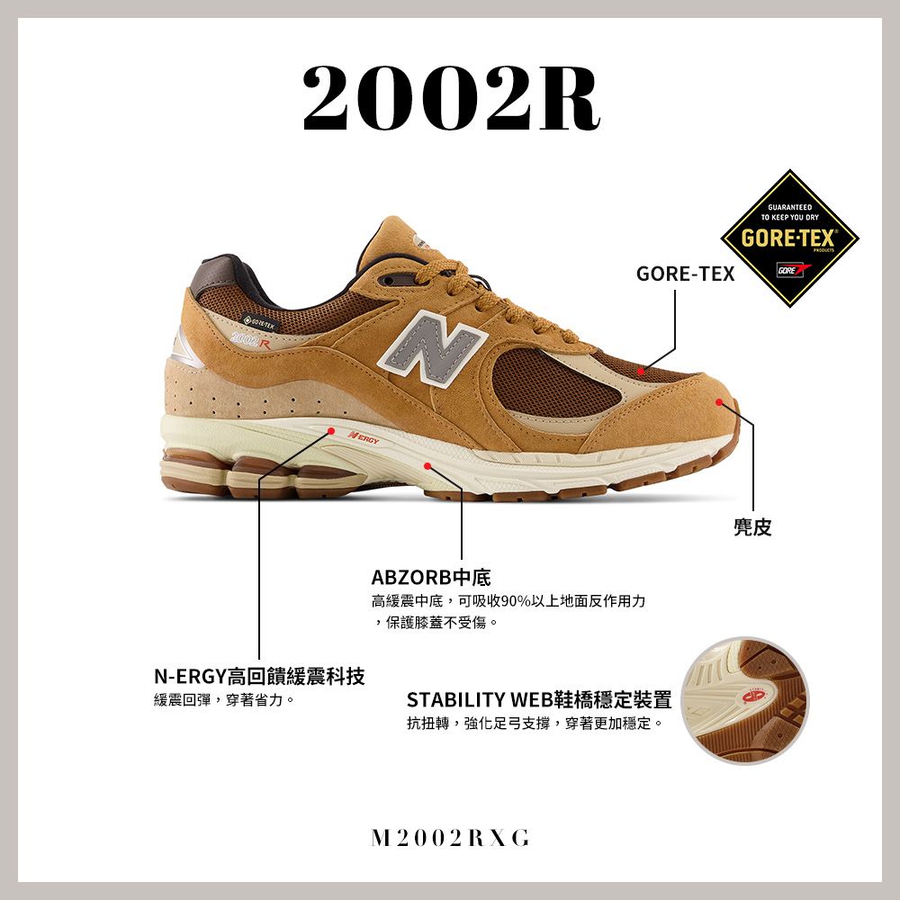 New Balance]GORE-TEX復古鞋_中性_棕色_M2002RXG-D楦- PChome 24h購物