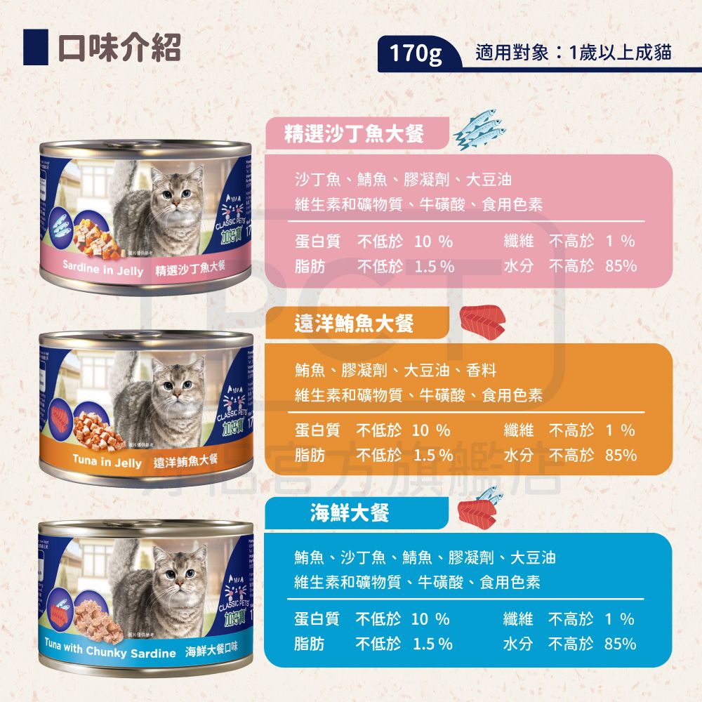 Classic Pets 加好寶 貓罐 - 極地鮭魚口味170G(48罐/箱)