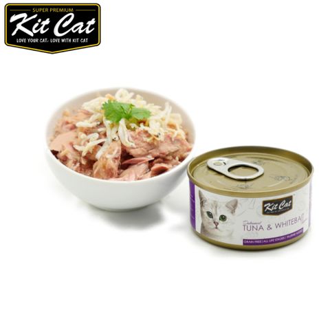 Kit Cat 貓罐-鮪魚.銀魚 80g*24入