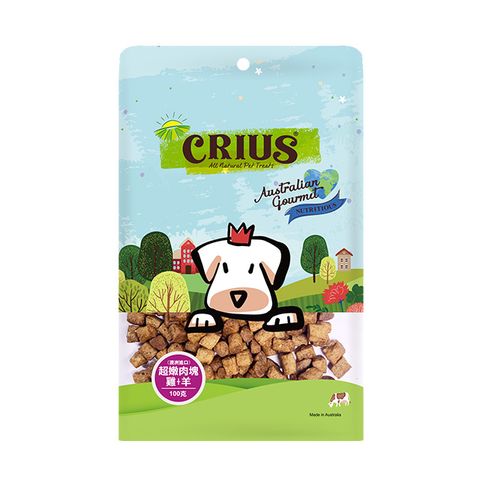 CRIUS 克瑞斯天然澳洲點心-雞+羊超嫩肉塊-(100Gx3包)