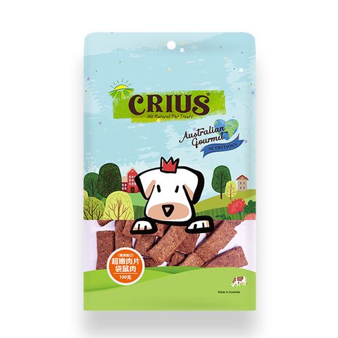 CRIUS 克瑞斯天然澳洲點心-超嫩袋鼠肉片-(100Gx3包)