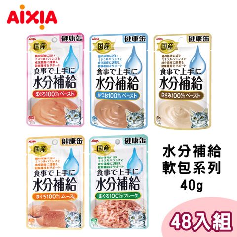 AIXIA 愛喜雅 【48包組】日本製 健康罐水份補給軟包系列 單包40g