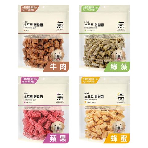 【2入組】無IN-耐咬潔牙點心 牛肉/蜂蜜/綠藻/蘋果 4gx55(220g)