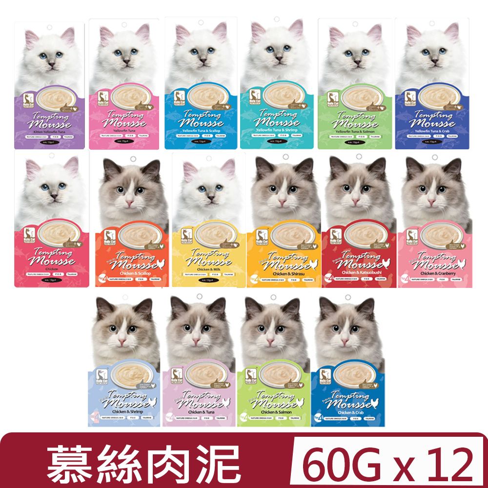 卡滋 [12入組] Hulu Cat 誘惑的慕絲肉泥-15g*4P 多款口味