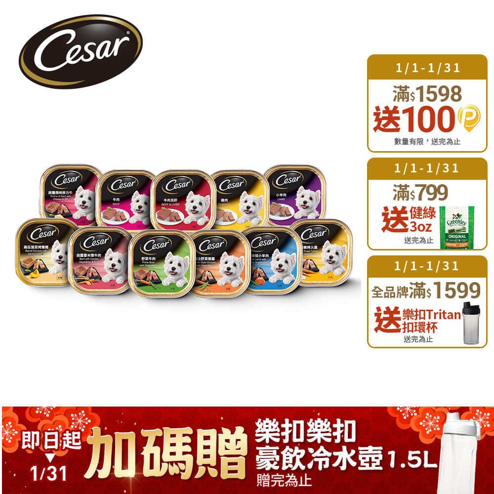 Cesar 西莎 精緻/風味餐盒 100g*48入 寵物/狗罐頭/狗食