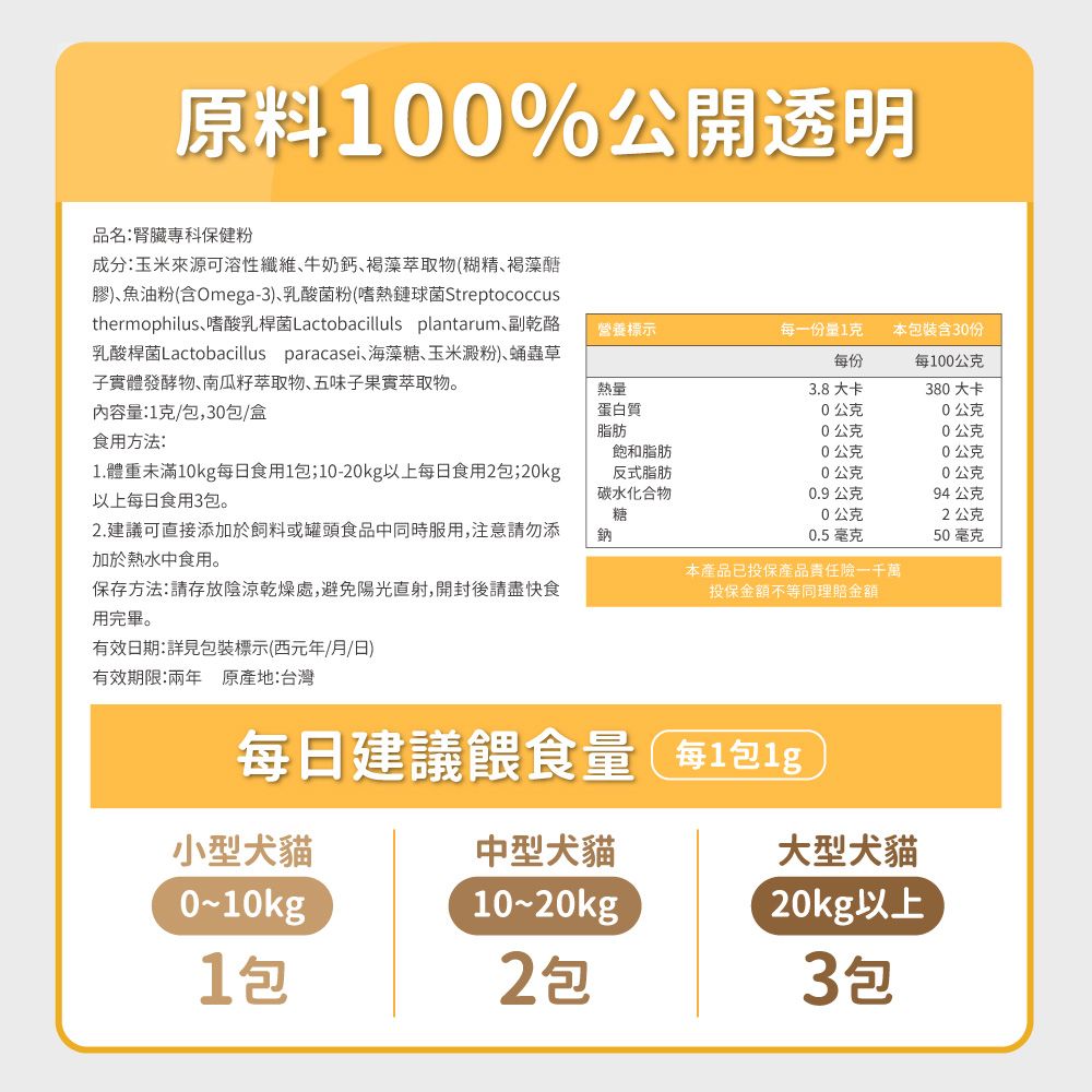 毛孩時代 腎臟專科保健粉x5盒 (30包/盒)