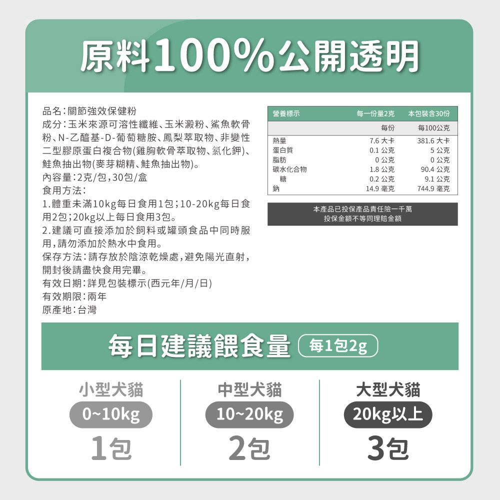 毛孩時代 犬貓專利強效關節保健粉x3盒 (30包/盒)