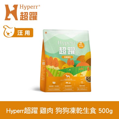 Hyperr 超躍 雞肉500g 狗狗 凍乾生食餐 (常溫保存 冷凍乾燥 狗飼料 狗糧 無穀 挑食首選)