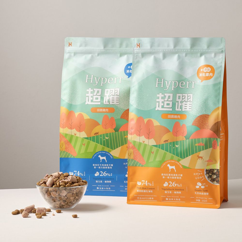 Hyperr 超躍  狗狗 無穀飼料+凍乾 2kg 任選 (狗糧 狗飼料 牛肉 羊肉 雞肉 鹿肉)