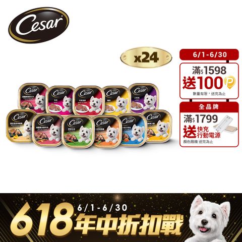 Cesar 西莎 精緻/風味餐盒 100g*24入 寵物/狗罐頭/狗食