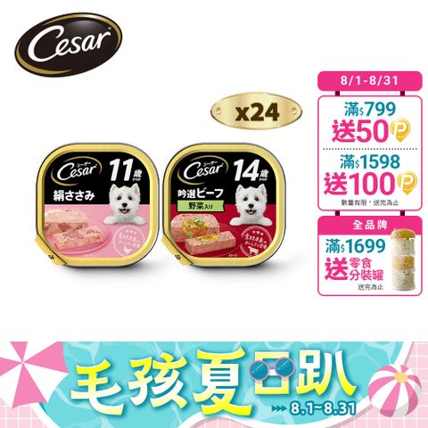 【Cesar西莎】熟齡餐盒 高齡犬 100g*24入 寵物/狗罐頭/狗食