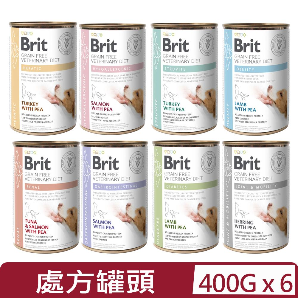 Brit 咘莉 【6入組】-犬貓用處方系列食品罐頭 400G