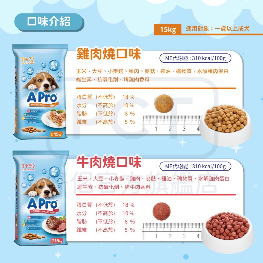APro 愛卜 犬糧 - 雞肉燒口味 15KG