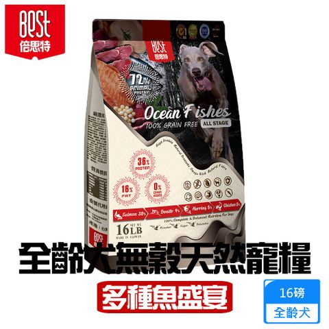 BEST 貝思特 倍思特 無穀全齡天然犬糧 多種魚盛宴 饕嘴全齡犬低敏護膚配方16磅