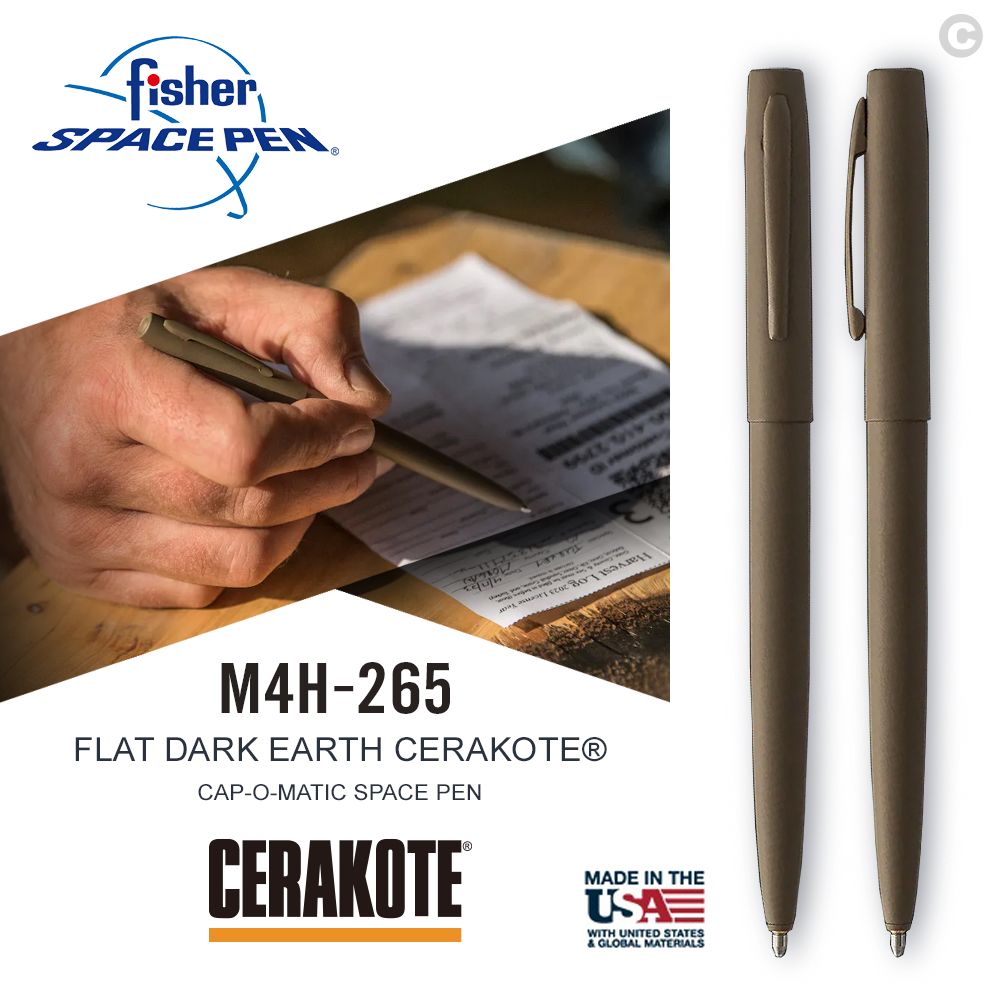 Fisher  Space Pen FLAT DARK EARTH CERAKOTE 深大地色按壓式太空筆 (#M4H-265)