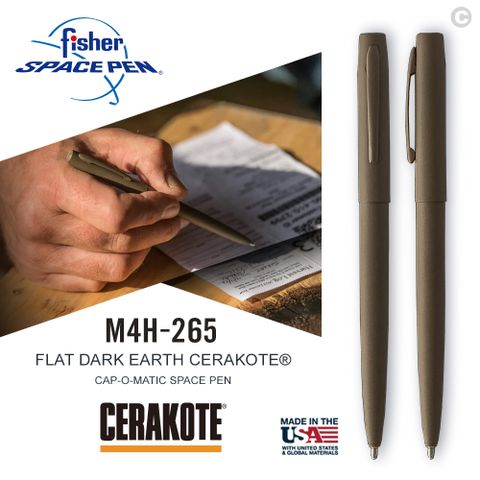 Fisher Space Pen FLAT DARK EARTH CERAKOTE® 深大地色按壓式太空筆 (#M4H-265)