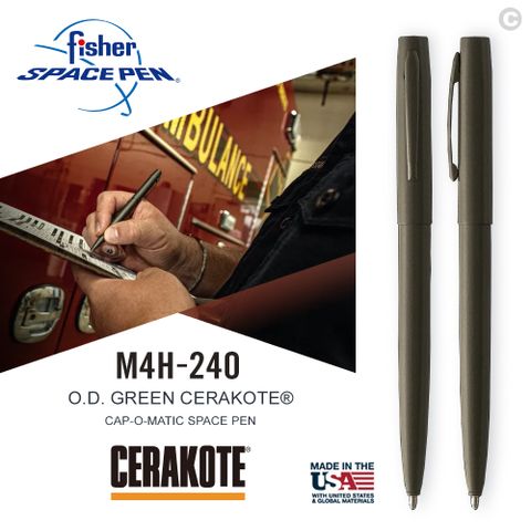 Fisher Space Pen O.D. GREEN CERAKOTE 綠色按壓式太空筆  (#M4H-240)