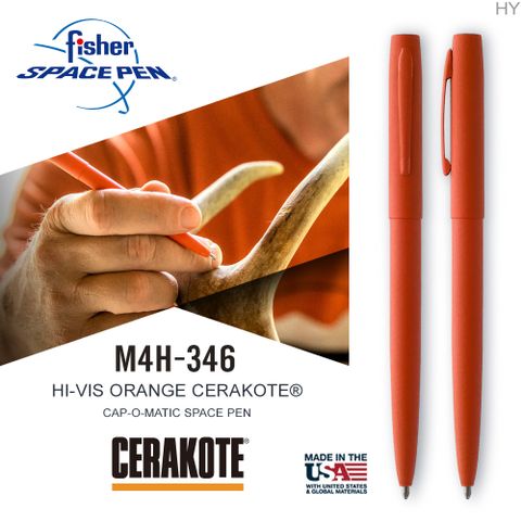 Fisher Space Pen HI-VIS ORANGE CERAKOTE® 高亮橘按壓式太空筆 M4H-346