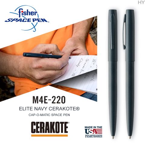 Fisher Space Pen ELITE NAVY CERAKOTE 海軍藍按壓式太空筆 M4E-220