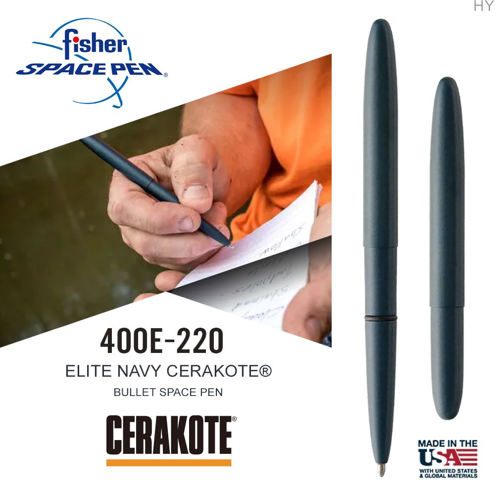 Fisher  Space Pen ELITE NAVY CERAKOTE 海軍藍子彈型太空筆#400E-220