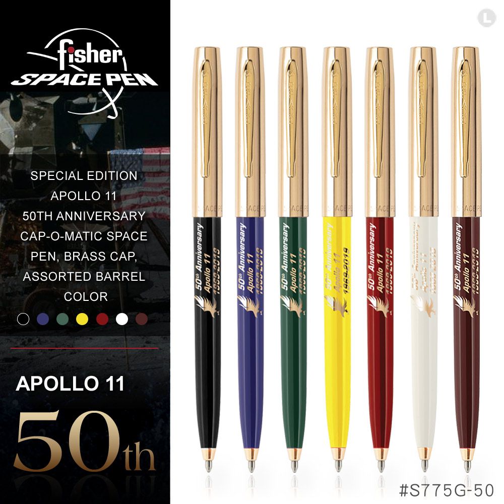 Fisher  Space Pen Apollo 11 阿波羅11號50週年紀念太空筆金蓋(S775G-50)