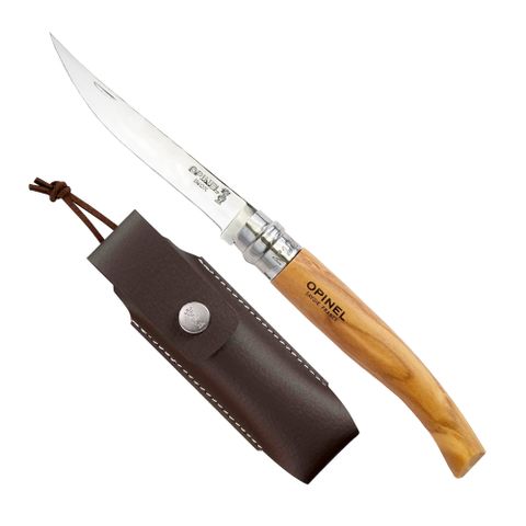 OPINEL No.10 法國刀細長系列/橄欖木刀柄-木盒收藏組