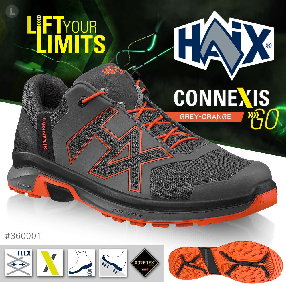 HAIX  CONNEXIS GO GTX LOW 低筒運動鞋(灰橘) (#360001)