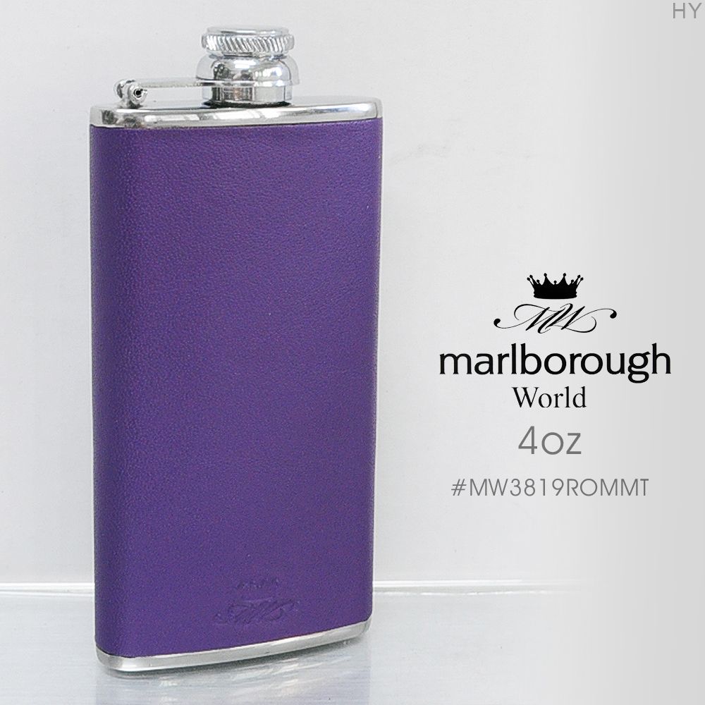  英國Marlborough紫色花紋皮革酒壺(4oz)#MW3819ROMMT