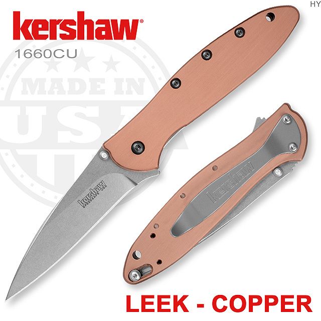 Kershaw  LEEK 紅銅柄折刀#1660CU