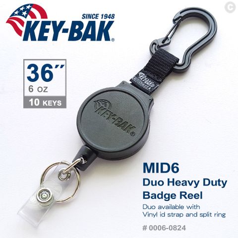 KEY-BAK MID6系列 36”伸縮鑰匙圈／D扣款--附識別證扣環(#0006-0824)