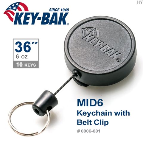 KEY-BAK MID6系列 36”伸縮鑰匙圈(附背夾)#0006-001
