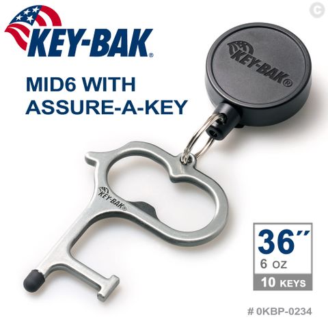 KEY-BAK MID6 系列 36”伸縮鑰匙圈+Assure-A-Key多功能指環#0KBP-0234