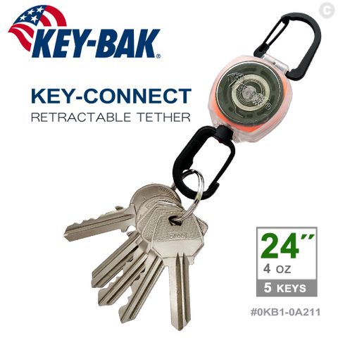 KEY-BAK Sidekick系列 24" Key-Connect 伸縮鑰匙圈/透明殼雙扣環 (#0KB1-0A211)