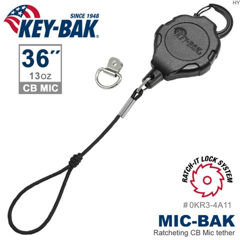 KEY-BAK MIC-BAK系列36” 鎖定伸縮繫繩-Mic耳麥 (附扣環)#0KR3-4A11