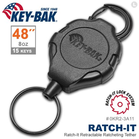 KEY BAK Ratch-It 鎖定系列48＂強力負重伸縮鑰匙圈(附扣環) #0KR2-3A11