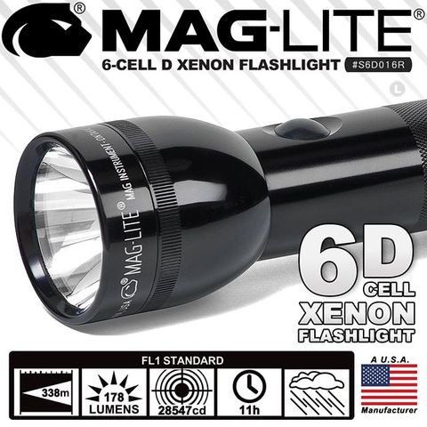 MAG-LITE 6-CELL D XENON 手電筒 #S6D016R
