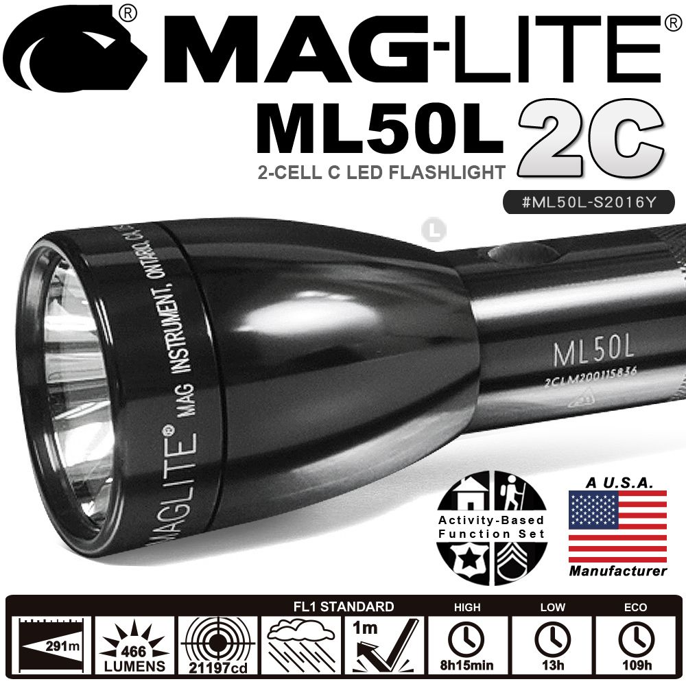 MAG-LITE ML50L 2C LED 手電筒-黑色- PChome 24h購物