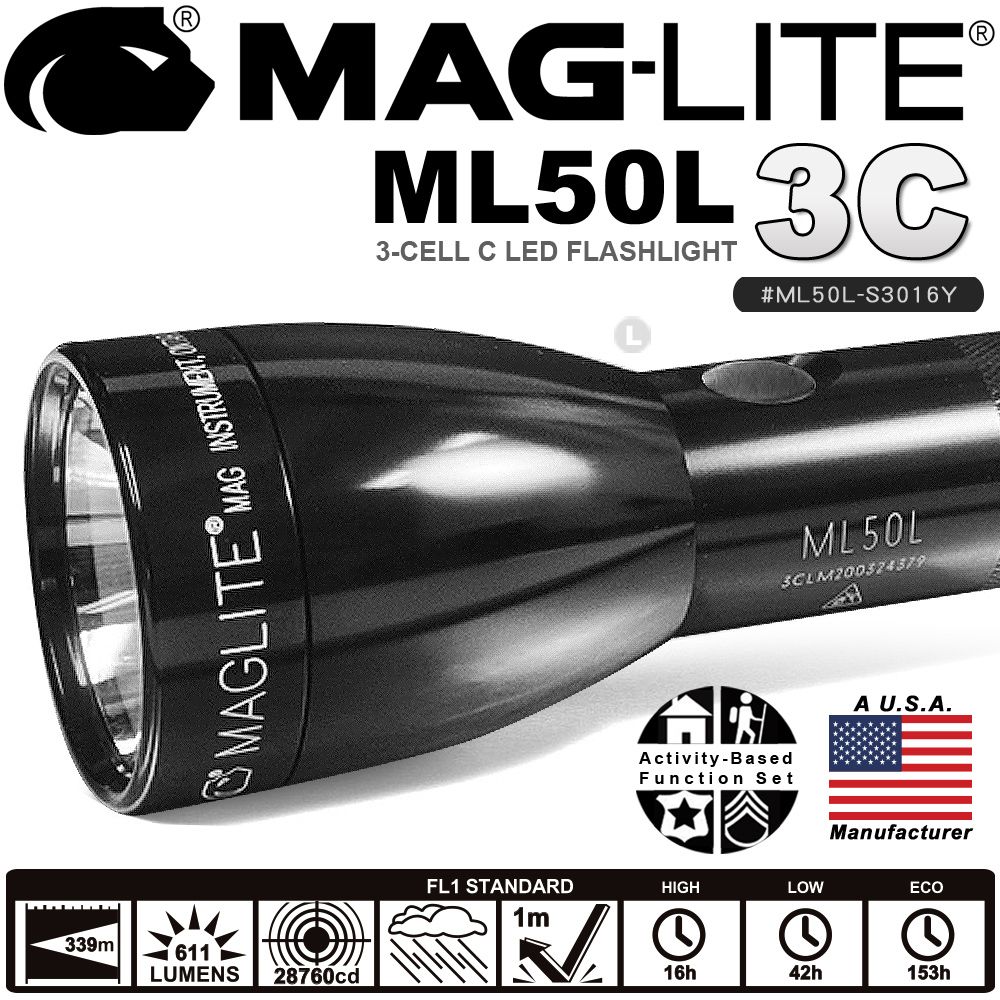 マグライト Maglite ML50L LED 3-Cell C Flashlight Black 並行輸入品-