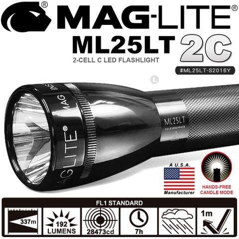 MAG-LITE ML25LT 2C LED 手電筒-黑色 #ML25LT-S2016Y