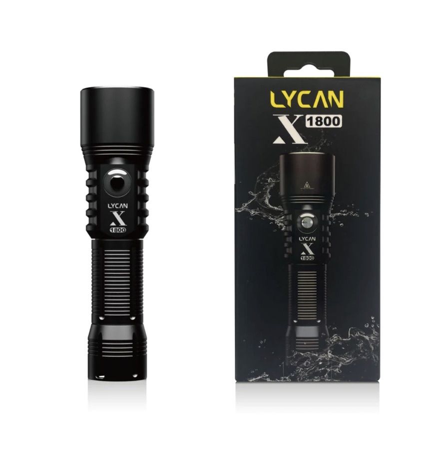 LYCAN 潛行者 X1800 水陸兩用手電筒-1800流明 防水等級達IPX8 465M投射距離 必備款 潛水 登山 露營