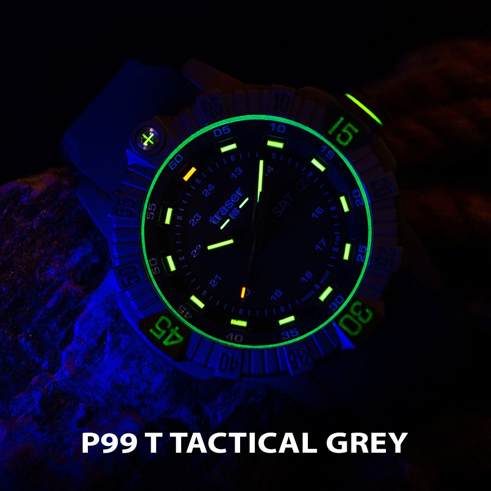 TRASER  P99 T Tactical Grey 軍錶(藍色橡膠錶帶) #110667