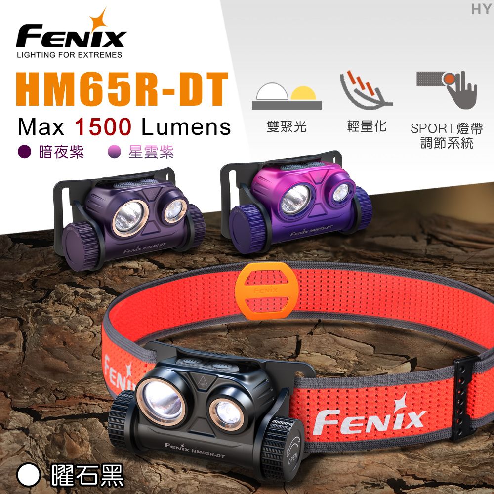 Fenix  HM65R-DT 高性能鎂合金越野跑頭燈