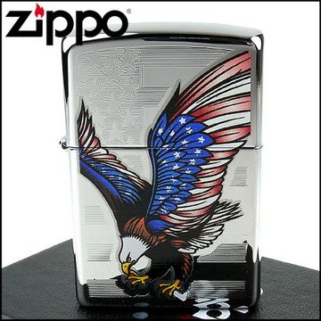 Zippo 美系~Eagle Flag-國旗鷹圖案設計打火機