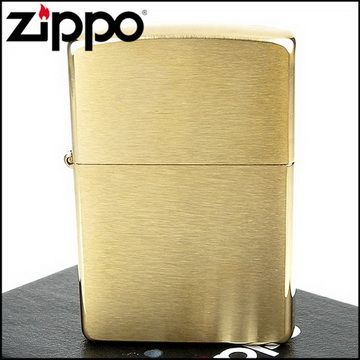 Zippo 美系~Solid Brass~拉絲打磨金色霧面打火機