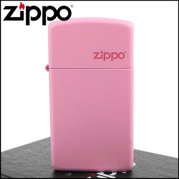 Zippo 美系~LOGO字樣打火機~(窄)Pink Matte粉紅烤漆