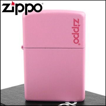 Zippo 美系~LOGO字樣打火機~Pink Matte粉紅烤漆