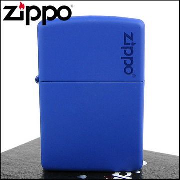 Zippo 美系~LOGO字樣打火機~Royal Blue Matte寶藍烤漆