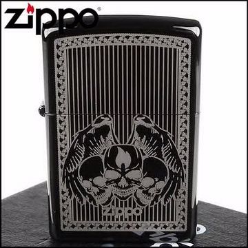 Zippo 美系~ Skulls-骷髏之翼雷射雕刻打火機