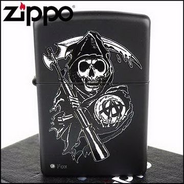 Zippo 美系~Sons Of Anarchy-混亂之子死神圖案膠印打火機