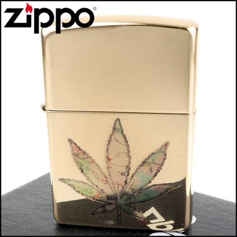 Zippo 美系~Pot Leaf Fusion-大麻葉圖案打火機